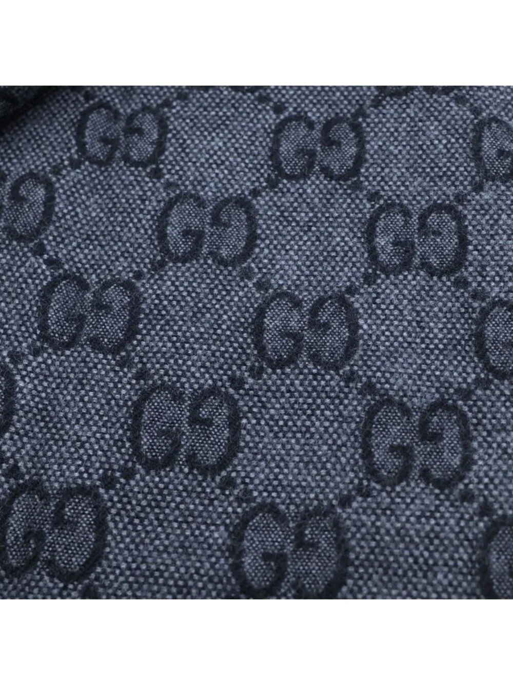 Gucci GG Jacquard Scarf Wool Gray